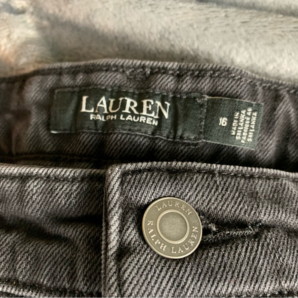 LAUREN JEANS‎ CO Womens Ralph Lauren Classic Straight Leg Black Size 16 - Picture 8 of 12